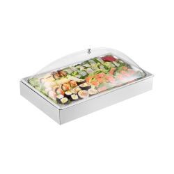 VEVOR 1 X 1 Pan Countertop Food Serving Display Container, Stainless Steel Food Serving Tray, Buffet Condiment Dispenser Display Rack \w Clear Arc