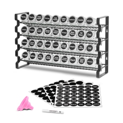 VEVOR 18X11 In Spice Rack Organizer for Cabinet, Spice Organizer \w 36 Empty Spice Jars, Lids, Spice Labels, And Funnel Complete Set, Seasoning