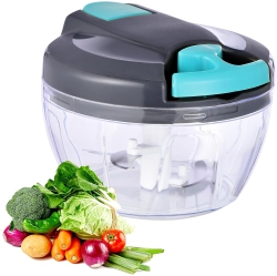 MYACUC Manual Food Processor Vegetable Chopper, Portable Hand Pull String Garlic Mincer Onion Cutter for Veggies Ginger Fruits Nuts Herbs-500Ml