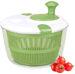 MYACUC Large Salad Spinner \w Lid, 5L Capacity Manual Vegetable Dryer \w Double-Lock Handle, Quick & Easy Multi-Use Lettuce Spinner, Vegetable