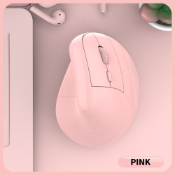GREEN SCENIC Wireless Bluetooth Mouse - Dual Mode (Bluetooth/2.4G), 5 Dpi Settings, Quiet Click, USB-C Rechargeable, Ergonomic Vertical Mouse (Pink)