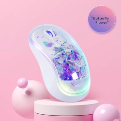 GREEN SCENIC Wireless Bluetooth Dual-Mode Mouse – Transparent RGB Wireless Mouse, Silent Clicking, Adjustable Dpi, USB-C Charging, Suitable For