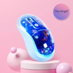 GREEN SCENIC Wireless Bluetooth Dual-Mode Mouse – Transparent RGB Wireless Mouse, Silent Clicking, Adjustable Dpi, USB-C Charging, Suitable For