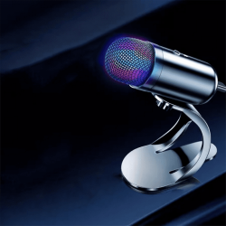 CHSSHA00 USB Microphone Noise Cancelling With RGB Colorful Lights for Streaming Podcasts Desktop Wired Microphone Game Conference