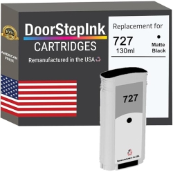DOORSTEPINK Brand for HP 727 130Ml (B3P22A) Matte Remanufactured In The Usa Ink Cartridges In Black