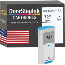 DOORSTEPINK Brand HP 727 130Ml (B3P19A) Remanufactured In The Usa Ink Cartridges In Cyan