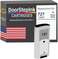 DOORSTEPINK Brand for HP 727 130Ml (B3P23A) Photo Remanufactured In The Usa Ink Cartridges In Black