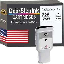 DOORSTEPINK Brand for HP 728 300Ml (F9J68A) Matte Remanufactured In The Usa Ink Cartridges In Black