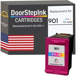 DOORSTEPINK Brand for HP 901 (Cc656An) Tri-Color Remanufactured In The Usa Ink Cartridge