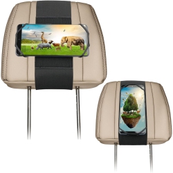 OECECA W Car Headrest Phone Holder for Kids Back Seat - Compatible \w Iphone, Samsung And Other Cell Phones - Soft Adjustable Silicone Holding Net