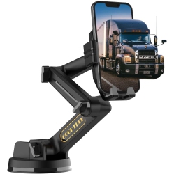 OECECA W Truck Phone Holder Mount, Car Phone Holder, Dashboard Windshield Phone Holder 16.9 Inch Long Arm, Super Suction Cup Compatible \w Pickup