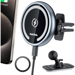 OECECA Magnetic Wireless Car Charger Fast Charging for Magsafe Car Mount Iphone 15, 14, 13, 12, Pro Max, Mini, Magsafe Case, Air Vent And Stick On