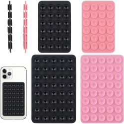 OECECA 4 PCs Silicone Suction Phone Case Mount Holder, Double Sided Suction Cup Phone Mount Hands-Free Strong Grip Holder for Selfies&videos, Silicon