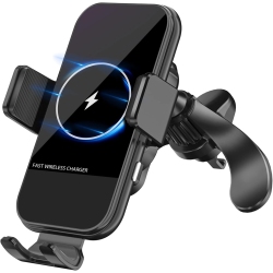 OECECA Wireless Car Charger, 15W Qi Fast Charging Auto-Clamping Car Mount, Air Vent Phone Holder Compatible With Iphone, Samsung, Lg, Google1