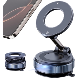 OECECA J 360° Adjustable Vacuum Magnetic Suction Car Phone Holder, Swivel Locking Vacuum Phone Mount, Suction Cup Magnetic Cell Phone Holder