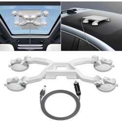 OECECA Starlink Mini Mount, Adjustable Starlink Mini Suction Cup Mount With 3M Car Charger Cable, Starlink Mini Car Mounting Kit(White)