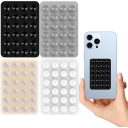 OECECA 4 Pack W Silicone Suction Phone Case Mount, Non-Slip Suction Cup Phone Mount, Sticky Grippy Silicone Hands-Free Mirror Shower Mobile Holder