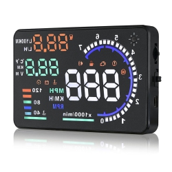 OECECA A 5.5 Inches A8 Obd2 Windshield Hud Head Up Display With Display Rpm Mph Speeding Warning Fuel Consumption Temperature