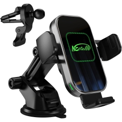 OECECA 15W Wireless Car Phone Charger Mount, N Certified Auto Clamping Grips Fast Charge, Cell Phone Holder Stand Pad Mounting Vehicle Air Vent
