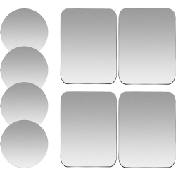 OECECA S Replacement Metal Plates Set 8 Pack for Magnetic Car Phone Holders, Wall, Air Vent Mounts, Cases, Magnets. Kit Of 4 Round And 4 Rectangular
