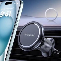 OECECA M for Magsafe Car Mount, Upgraded Dual-Metal Hook Clip Phone Holder Car, Ultra-Strong Magnetic Quick Installation, for Iphone 16 Pro Plus Max