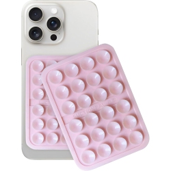OECECA Silicone Suction Phone Case By Suction Pal 2.0 (Candy Pink), Iphone Sticky Grip, 2 Pack for Selfies And Videos, Strong Phone Suction Grip \w