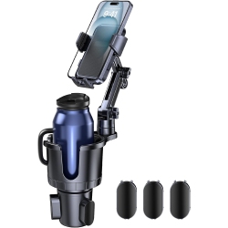 OECECA Car Cup Holder Phone Mount, U 2 In 1 Cup Holder Cell Phone Holder Cradle \w Adjustable Base & Long Neck for Car, 360°Rotation Phone Mount