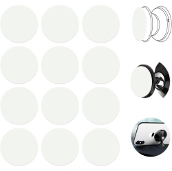OECECA 12 Pack Replacement Adhesive Stickers Pads for Phone Collapsible Grip & Stand, Strong Circle Double Sided Sticky Adhesive Tape Compatible \w