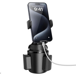 OECECA A Universal Car Cup Phone Holder \w Quick Extension Long Arm, Quick Swivel Height Adjustment 360 Degree Swivel for Iphone Samsung Google And