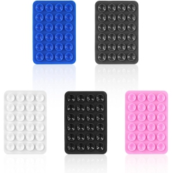OECECA 5PCs Phone Suction Holder, Silicone Suction Phone Case Adhesive Mount \w 24 Suction Cups Hands-Free Sticky Phone Grip Accessory for Selfies