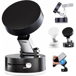 OECECA Vacuum Magnetic Car Suction Phone Holder, Hands-Free Magnetic Cell Phone Holder for Car/mirror/gym/travel/office/smooth Surface, Foldable And