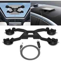 OECECA Starlink Mini Mount, Adjustable Starlink Mini Suction Cup Mount With 3M Car Charger Cable, Starlink Mini Car Mounting Kit(Black)