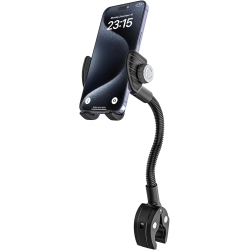 OECECA K Gooseneck Phone Mount for Exercise Bike, Spin Bike Phone Holder, Handlebar Cell Phone Clamp for Bicycle, Wheelchair, Scooter, Treadmill Fit