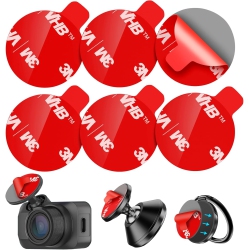 OECECA 6PCs Double Sided Adhesive Tape Replacement for Dashboard Car Magnetic Mount, 25Mm(0.98In) Round Heat Resistant 3M Sticky Pad for Phone Ring