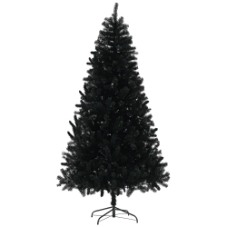 HOMCOM 7.5Ft Unlit Artificial Christmas Tree, Xmas Tree With 1346 Branch Tips, Auto Open And Steel Base, Holiday Decoration for Home Office In Black