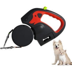 GREEN SCENIC 3-Meter Double-Retractable Dog Leash - \w Led Light, High-Strength Nylon Material, Suitable for Dogs Weighing Up to 30 Kg, Comfortable
