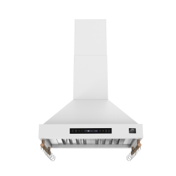 FORNO Venezia 30 Inch Wall-Mounted Range Hood In With Touch Controls And Baffle Filters In White