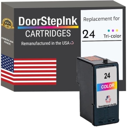 DOORSTEPINK Brand for Lexmark #24 Color Remanufactured In The Usa Ink Cartridge