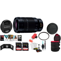 PANASONIC Leica Dg Vario-Elmarit 50-200MM F/2.8-4 Asph. Power O.i.s. Lens With 2X 64 Memory Cards And More (International Model)