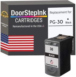 DOORSTEPINK Brand for Canon Pg-30 Remanufactured In The Usa Ink Cartridge In Black