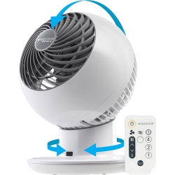 IRIS USA Woozoo Desk Fan \w Remote, Oscillating Table Air Circulator, 5 Speeds, 82Ft Max Air Distance, 90° Adjustable Tilt, 30Db Low Noise Motor