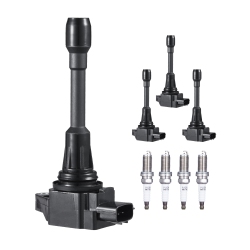 VEVOR 4 Set Ignition Coil Pack And Spark Plugs, Compatible \w Nissan Altima Versa Sentra Cube Rogue Nv200 2.5L 2.0L 1.8L 1.6L L4, for 22448Ed000