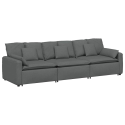 VIDAXL Modular Sofa With Cushions Dark In Grey