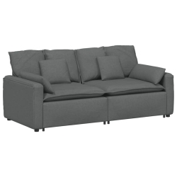 VIDAXL Modular Sofa With Cushions Dark In Grey