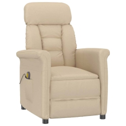 VIDAXL Massage Chair Cream 70.5 X 96.5 X 95 Cm Fabric And Metal