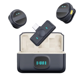 MYACUC Wireless Lavalier Microphone Type C, Noise Reduction Plug-Play Clip-On Lapel Mic for Vlog Youtuber Video Recording