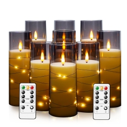 MYACUC Led Electronic Candle Set, Timed Electronic Candle With Remote Control, Suitable for Halloween And Christmas