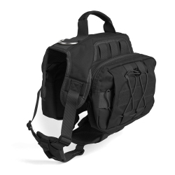 GREEN SCENIC Tactical Pet Backpack - Durable Nylon \w Side Pockets, Top Handle And Leash D-Ring - Comfortable And Breathable, Great For