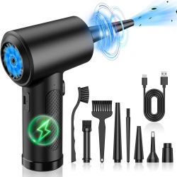 MYACUC Compressed Air Duster, Cordless Air Duster & Vacuum 2 In 1, Electric Duster Reusable, 50000Rpm Computer Vacuum Cleaner, Dust Blower