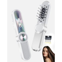 MYACUC Scalp Massager Comb Portable Hair Massage Brush, 3-Gear Mode Head Scratcher USB C Soft Rubber Massage Comb With 8Ml Detachable Liquid Guide